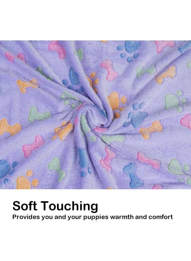 ChicAbode 1 حزمة 2 بطانيات الكلب ، بطانية الأليفات الأليفة الفاخرة الناعمة الدافئة الناعمة ، تصميم الطباعة الجميلة بطانية جرو القط الكلب حصيرة كف الطباعة للحيوانات (23 × 16 بوصة) - Image 4